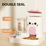 Water and food dispenser for cat