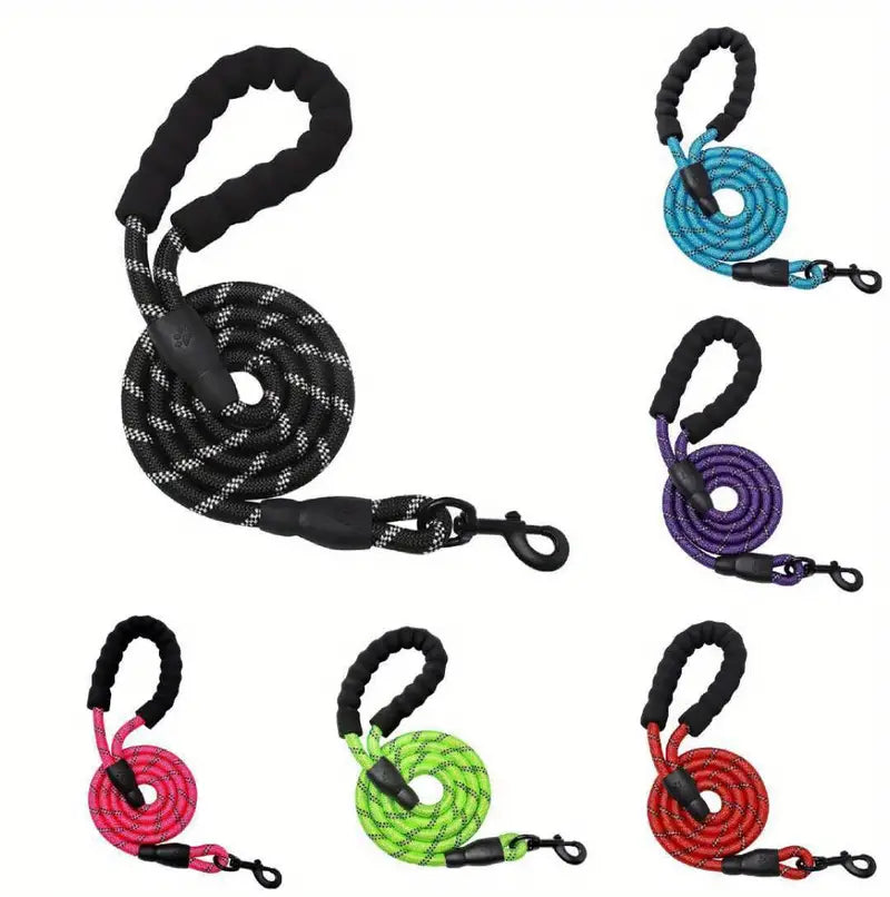 Round Rope Leash with Rubber Handle