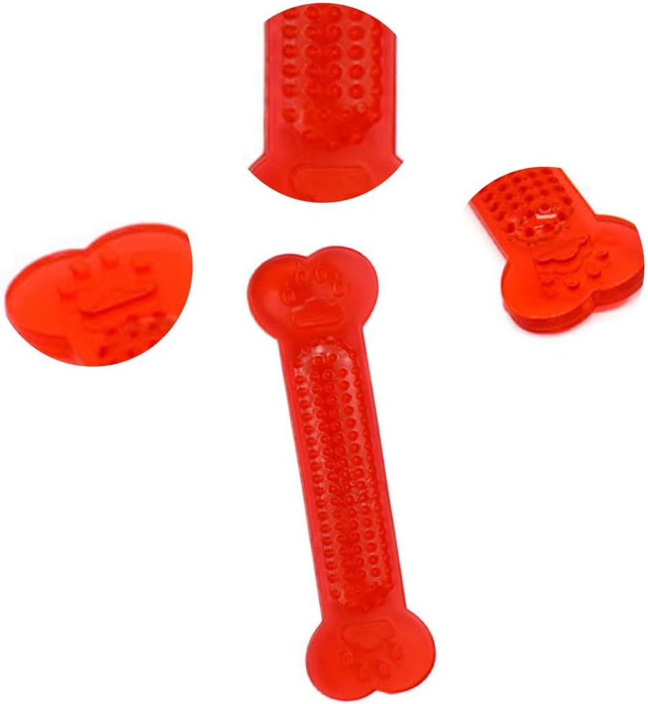 Red Flat Bone Toy For Pets