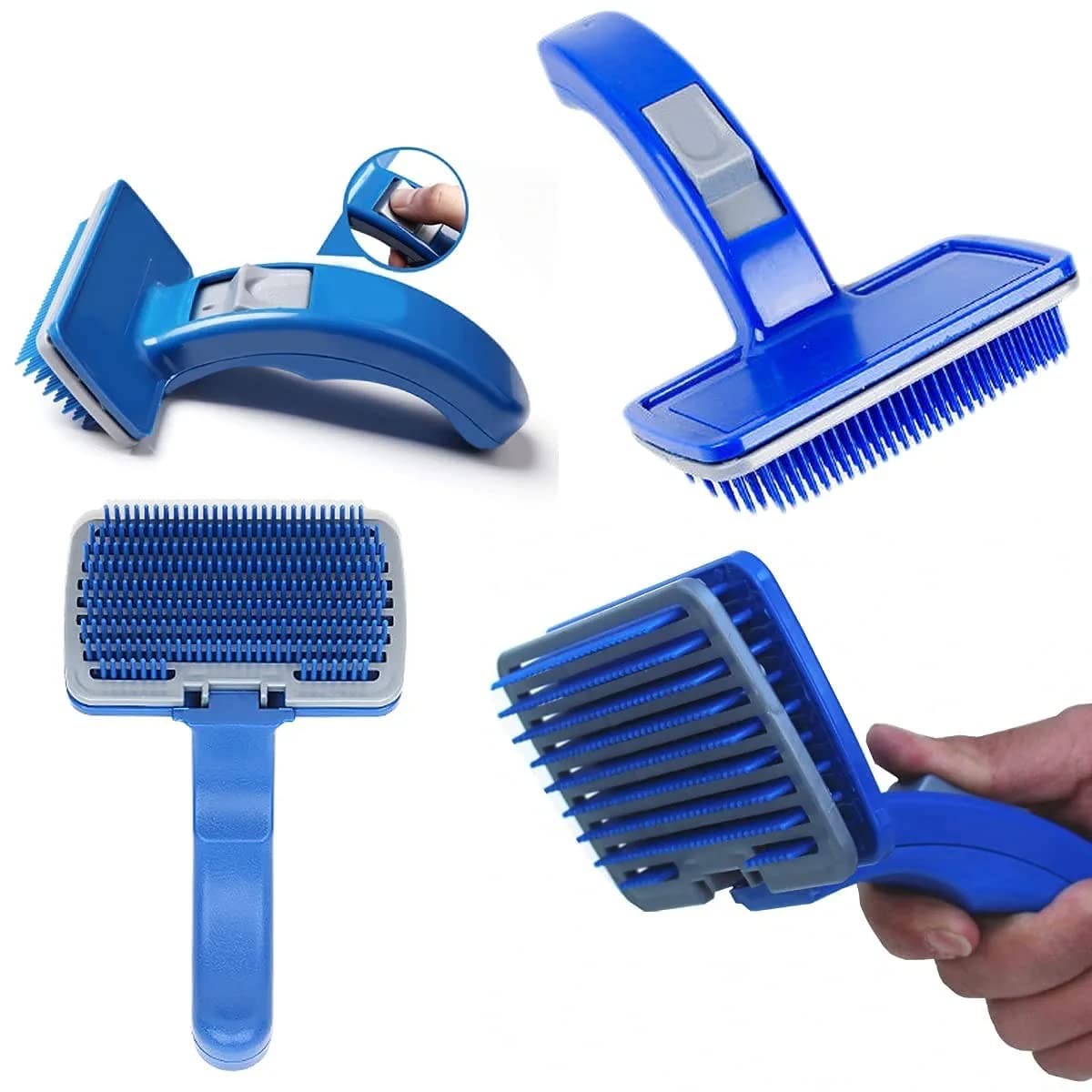 Blue Button Brush for Cat and Dog