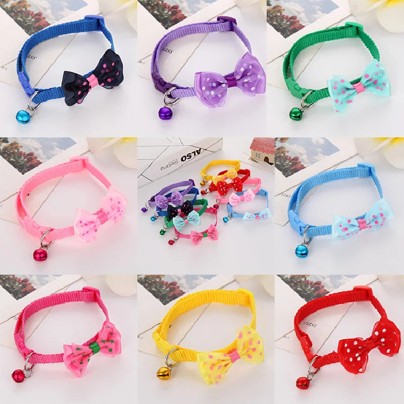 Adjustable Cat Bow Collars with Bell For Cats