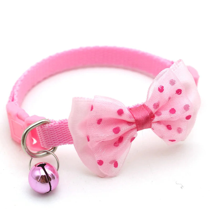 Adjustable Cat Bow Collars with Bell For Cats