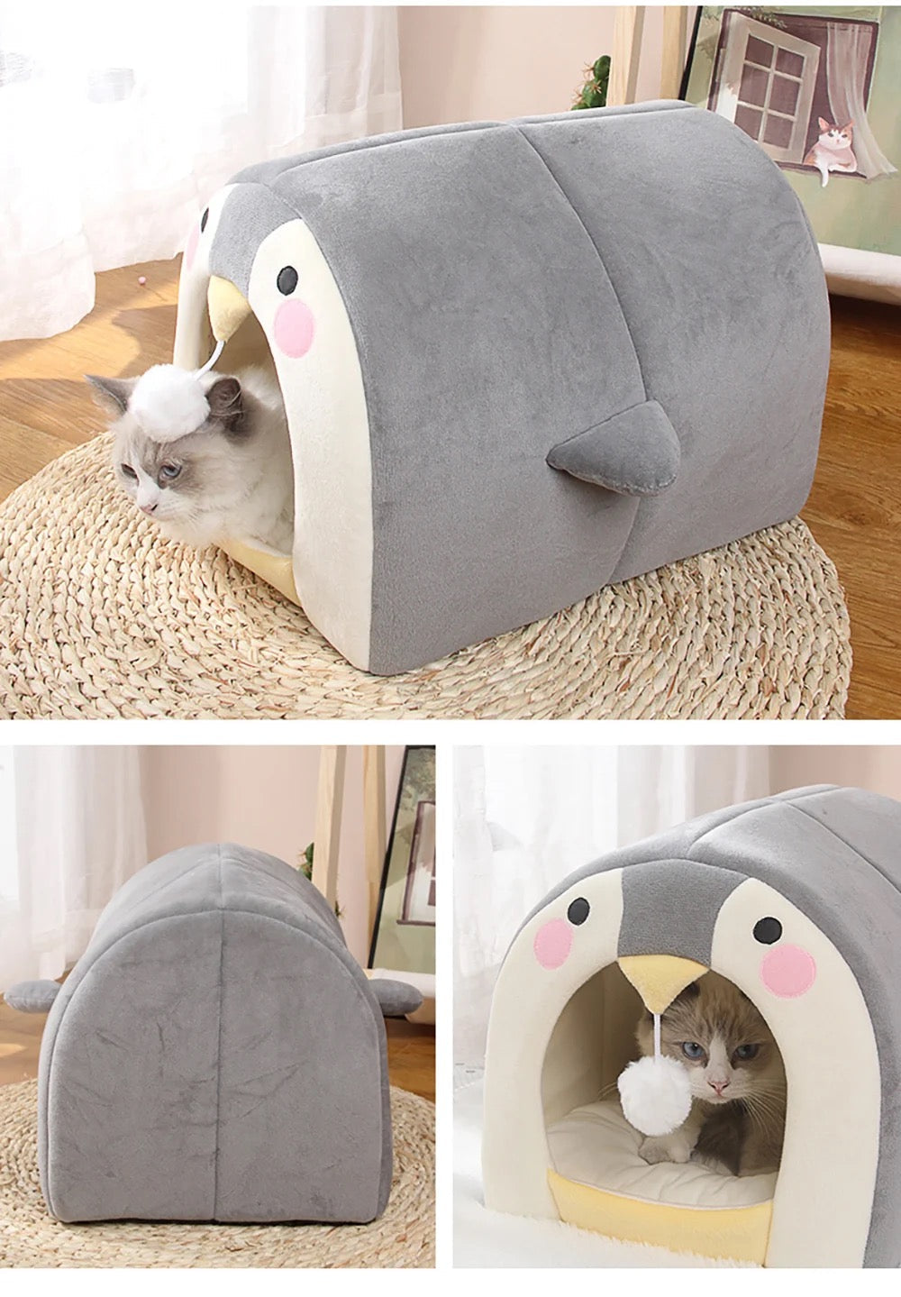 Penguin Face Igloo Pet House