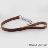 Square Leather Leash With Spring