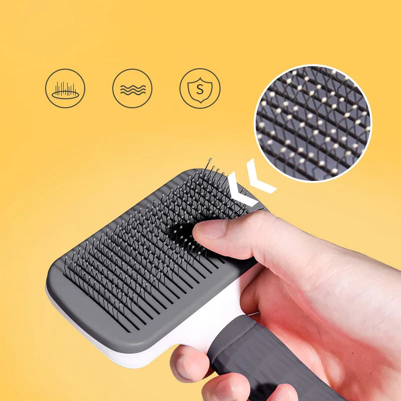 Interactive Square Button Brush for Cats and Dogs