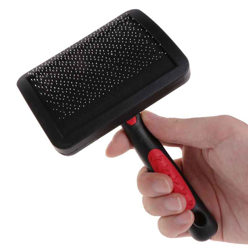 Interactive Black Slicker Brush for Dog and Cat