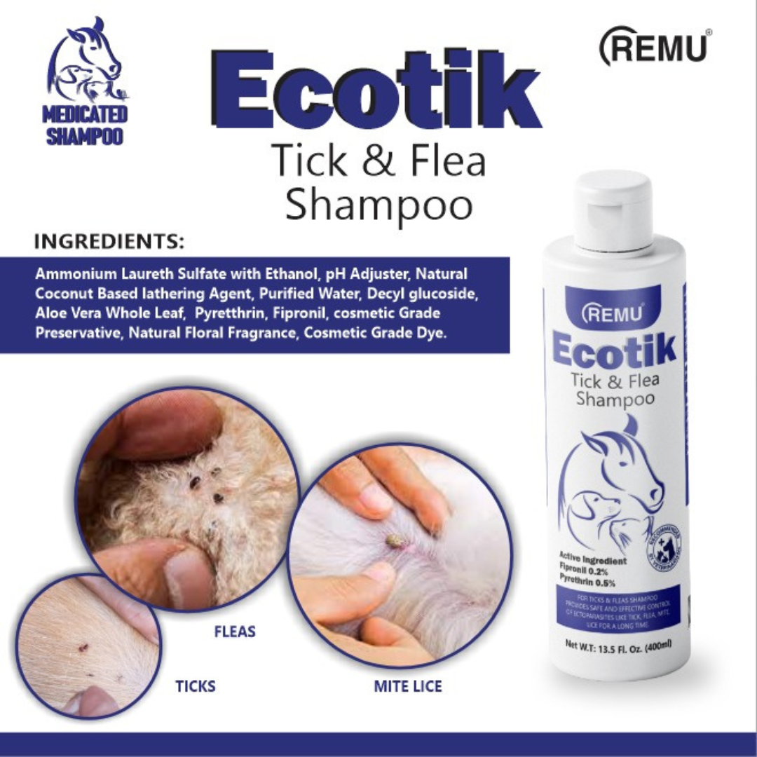 Remu - Ecotik Medicated Dog & Cat Shampoo