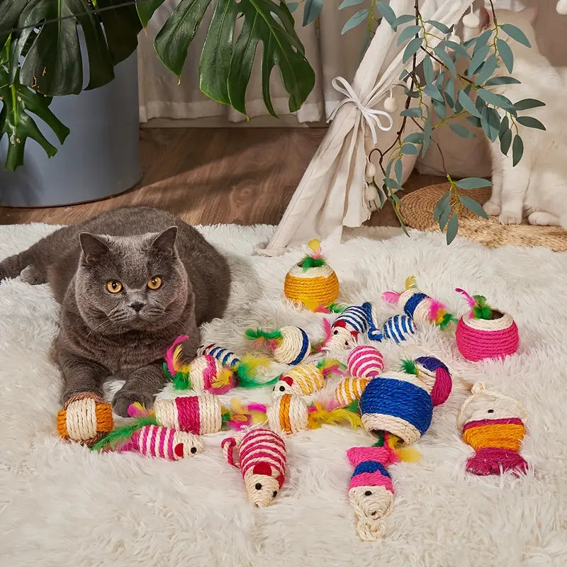 Multi Color Mouse Cat Toy