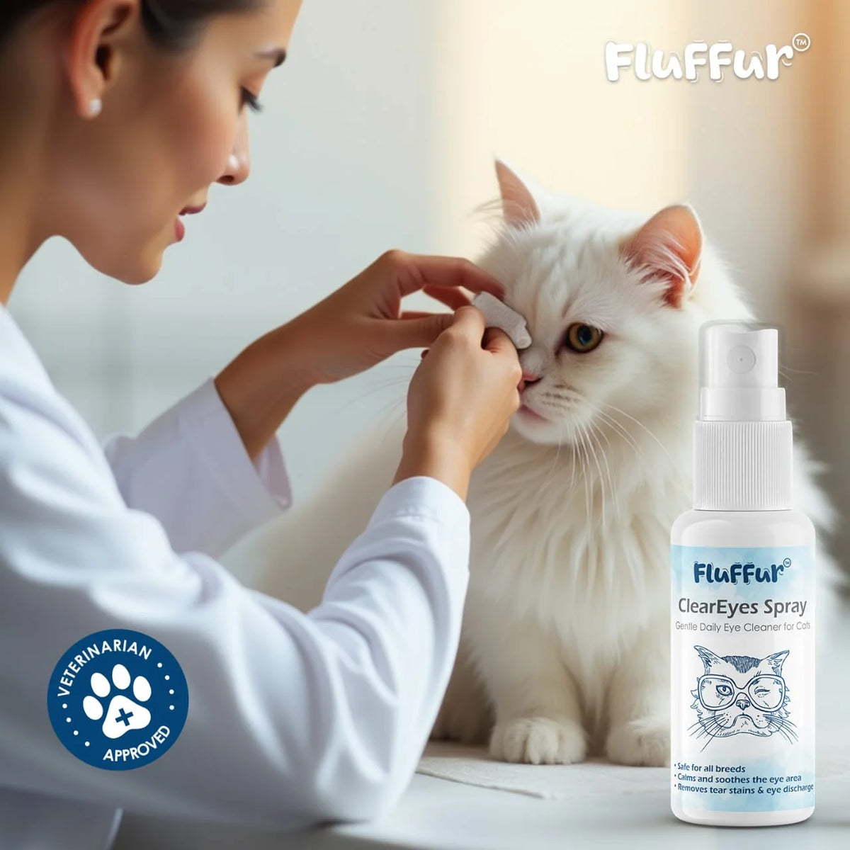 Fluffur ClearEyes Spray Tear Stain Remover for Cats 50ml