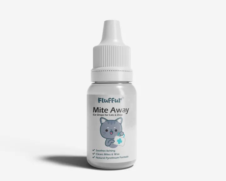 Fluffur Mite Away Ear Mite Drops for Cats & Dogs 15ml