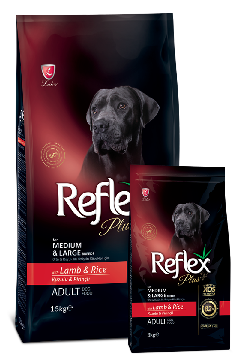 Reflex Plus Adult Dog Food with Lamb & Rice for Medium & Large Breeds