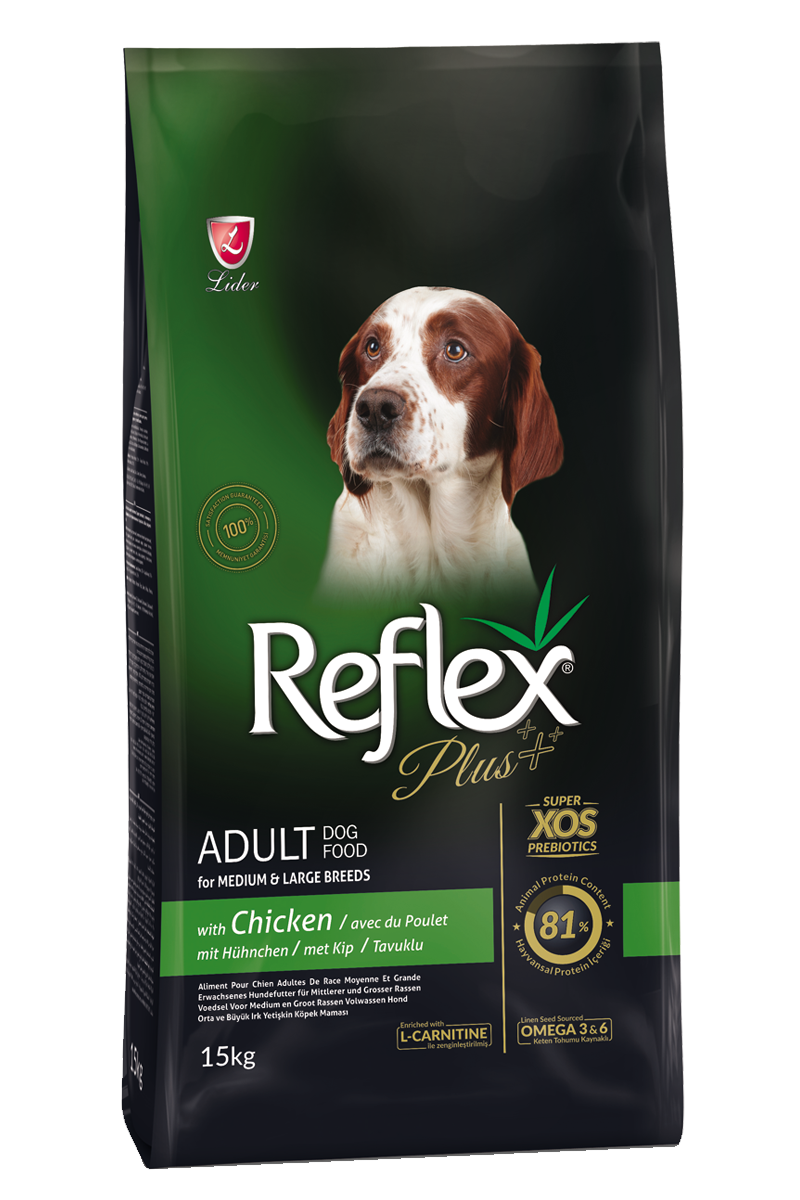 Reflex Plus Adult Dog Food with Chicken for Medium & Large Breeds